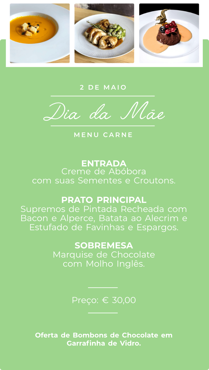 Take Away Dia da Mãe 4 MENU Carne Dia da Mãe