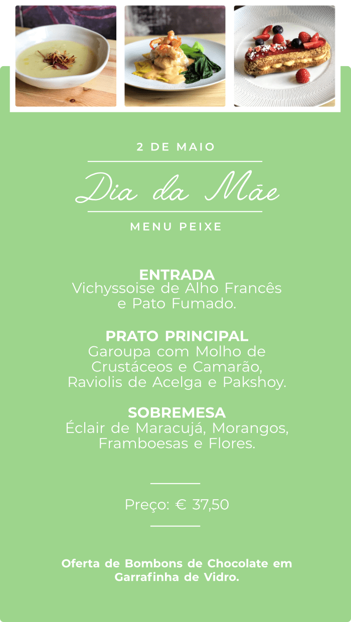 Take Away Dia da Mãe 3 MENU Peixe Dia da Mãe