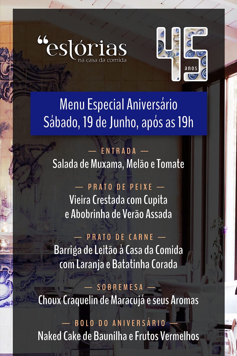 Estórias 2 Menu 45 anos
